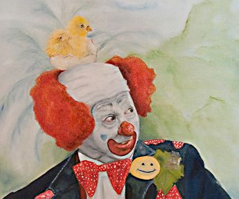 Clown 2 with Chicken on his head - SOLD
